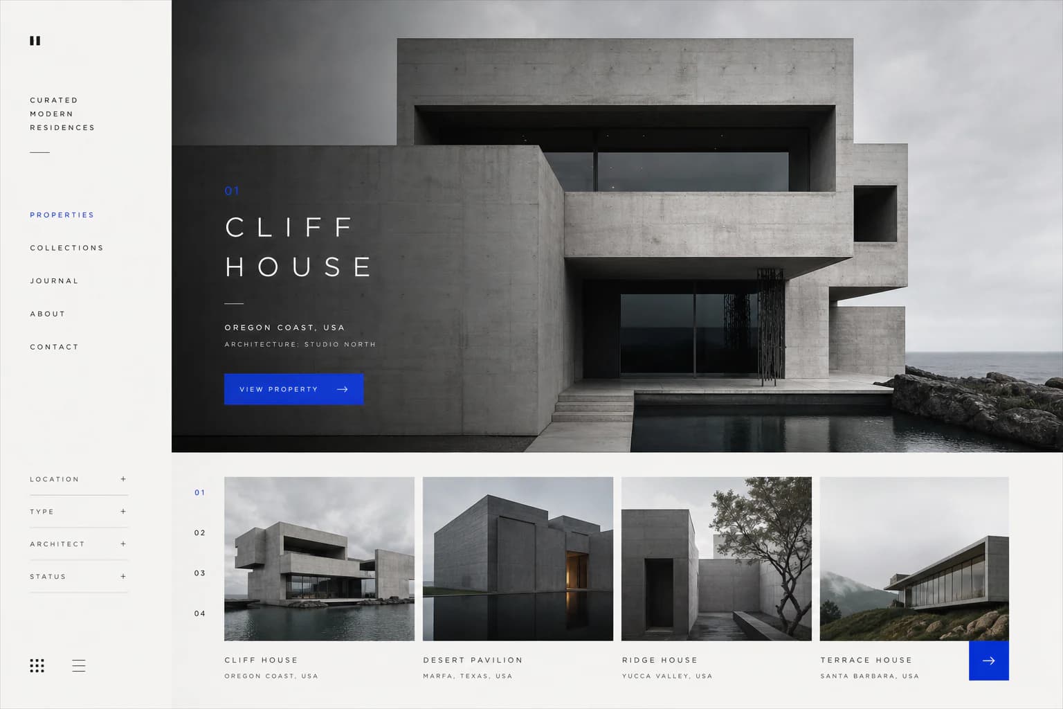 Concept di sito immobiliare architettonico