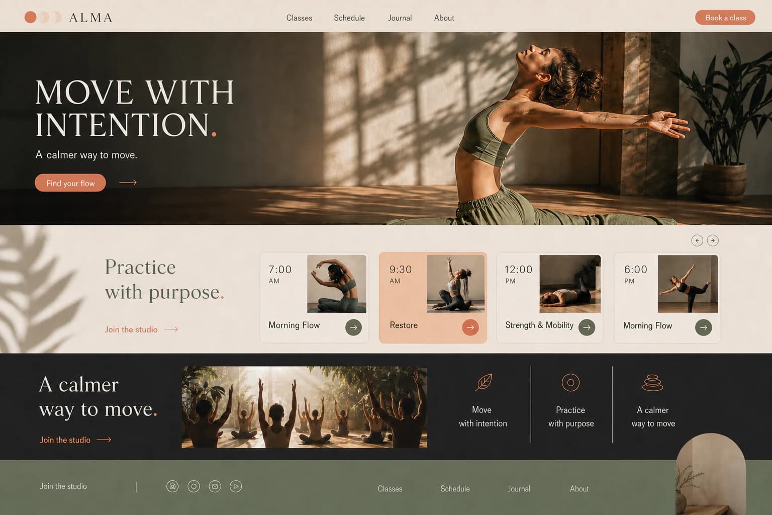 Concept di sito per uno studio wellness